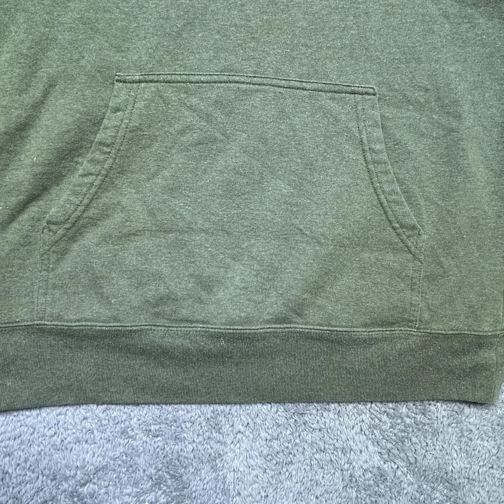 The North Face Hoodie Men's M Army Green w/ Orange Half Moon Logo Outdoor Hood